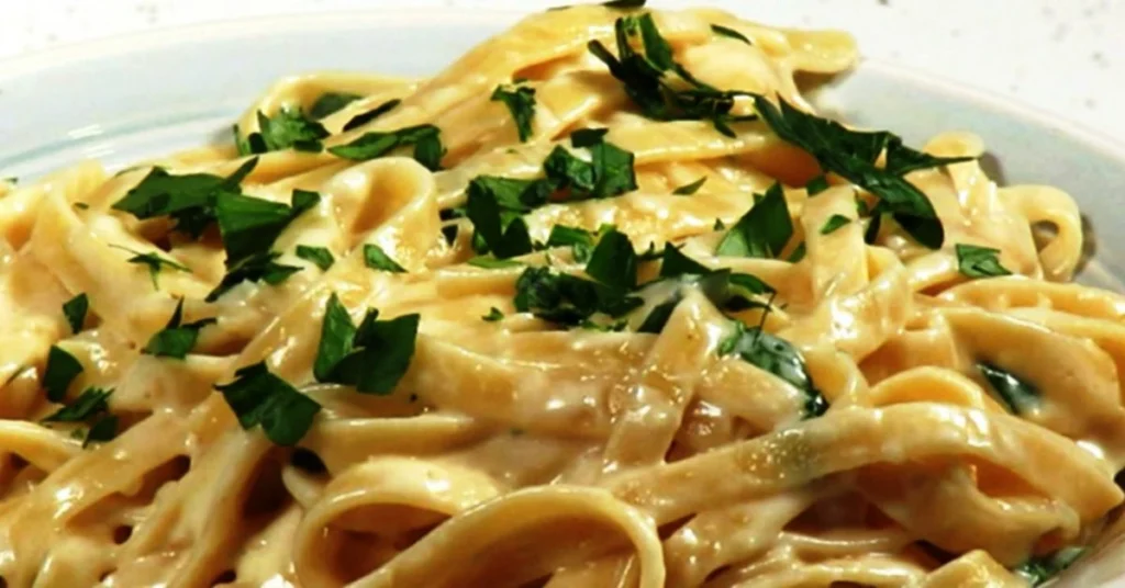 Fettuccine Alfredo with Ragu Sauce